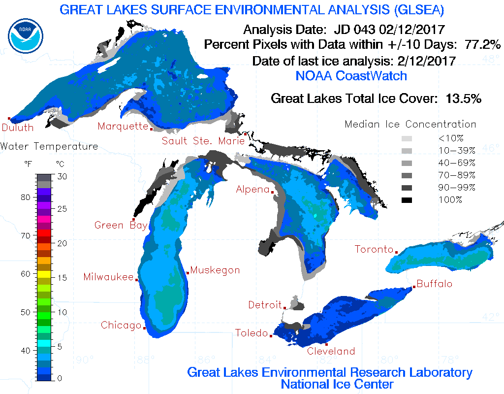 How Is The Ice Cover On The Great Lakes The Weather Guys